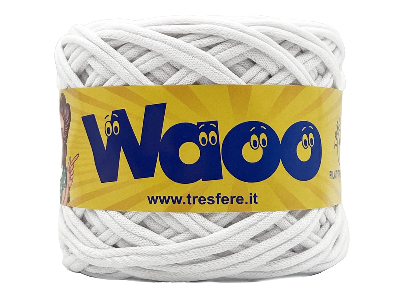 FETTUCCIA WAOO  70% cotone 30% poly  da 500 grammi - BIANCO