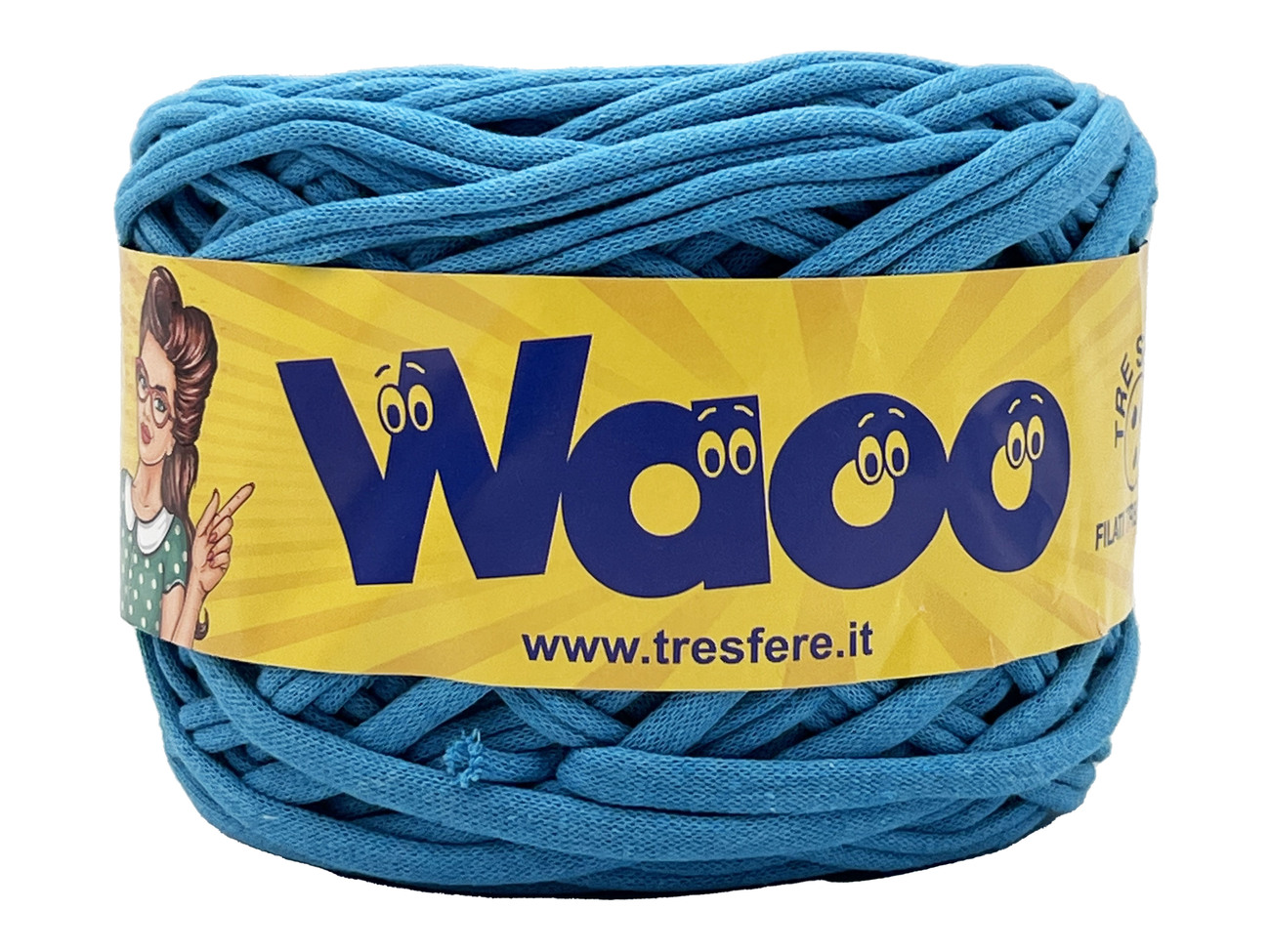 FETTUCCIA WAOO  70% cotone 30% poly  da 500 grammi - TURCHESE