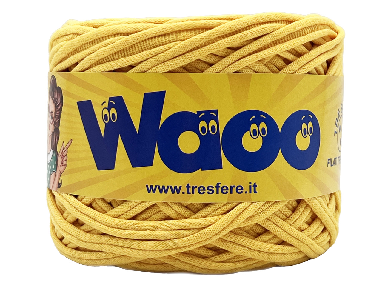 FETTUCCIA WAOO  70% cotone 30% poly  da 500 grammi - GIALLO