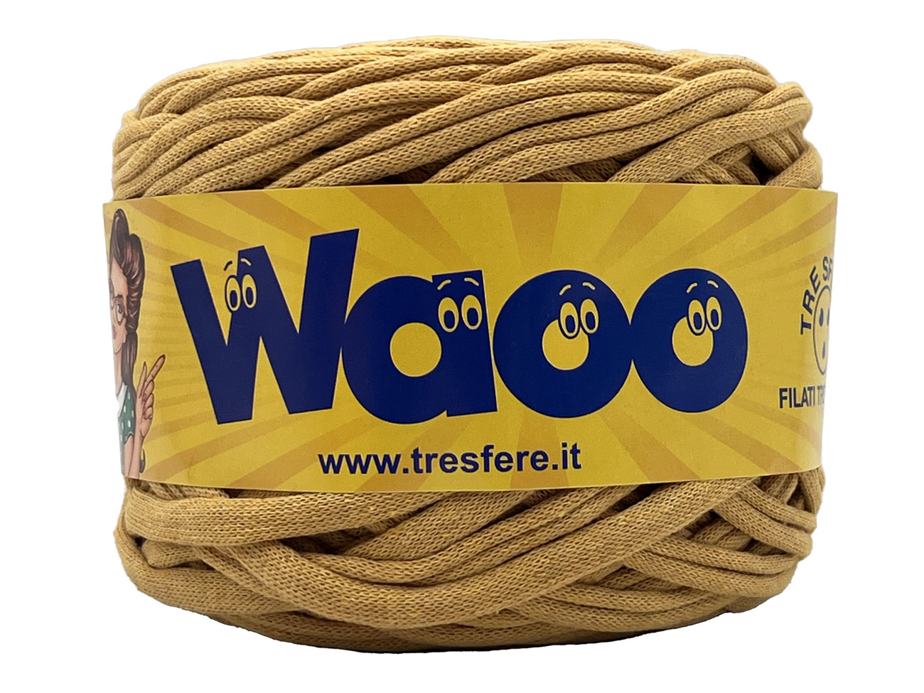 FETTUCCIA WAOO  70% cotone 30% poly  da 500 grammi - MOSTARDA