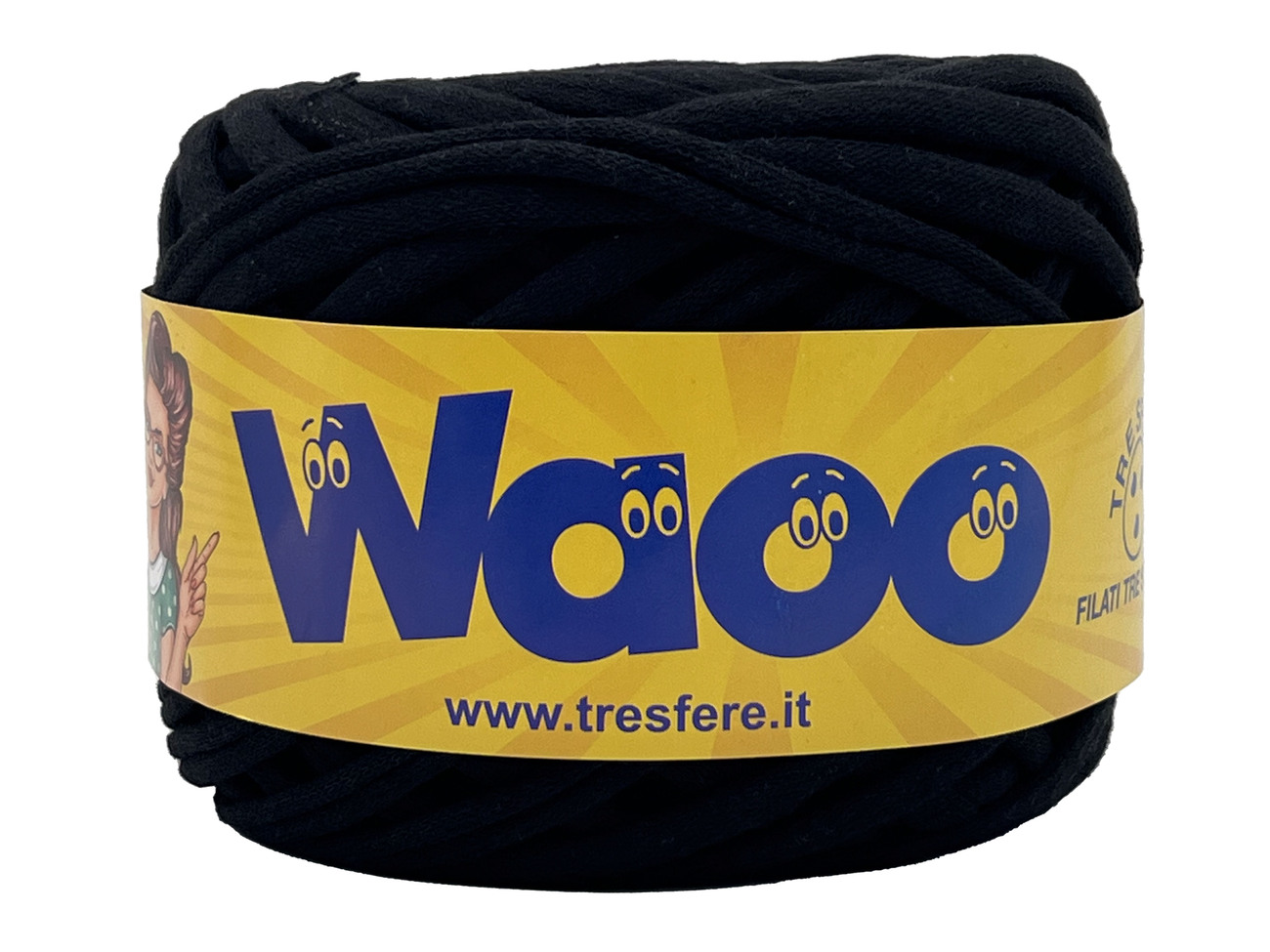 FETTUCCIA WAOO  70% cotone 30% poly  da 500 grammi - NERO