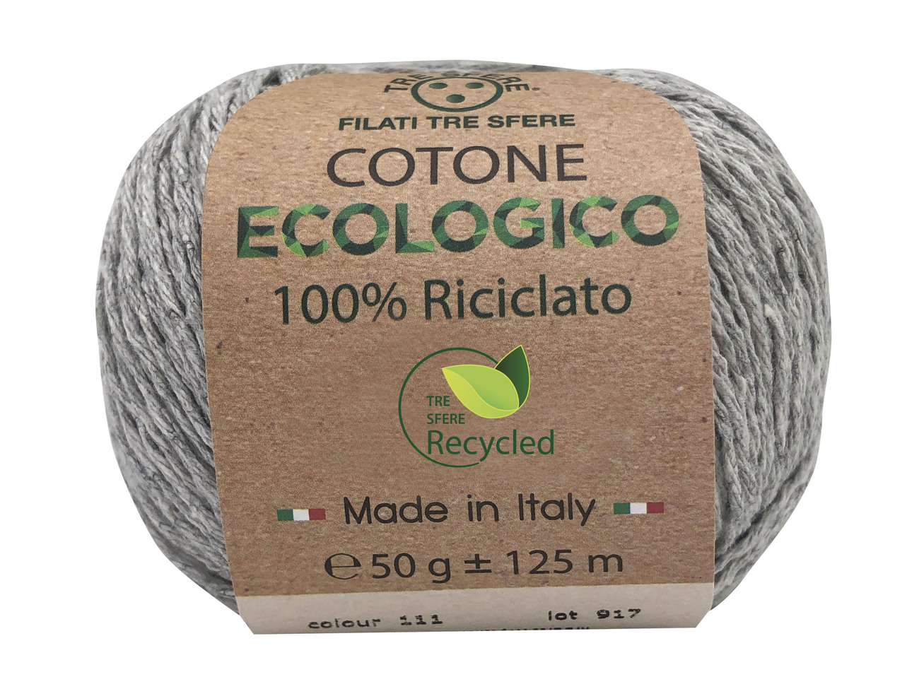 COTONE ECOLOGICO 50 gr -GRIGIO CHIARO cod.111