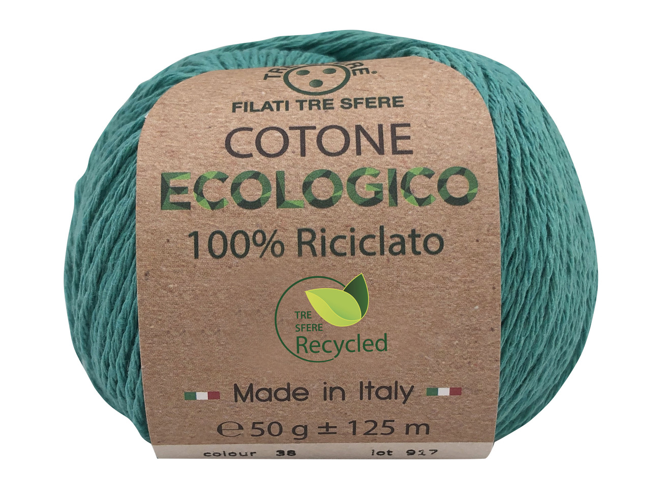 COTONE ECOLOGICO 50 gr -VERDE SMERALDO cod.38