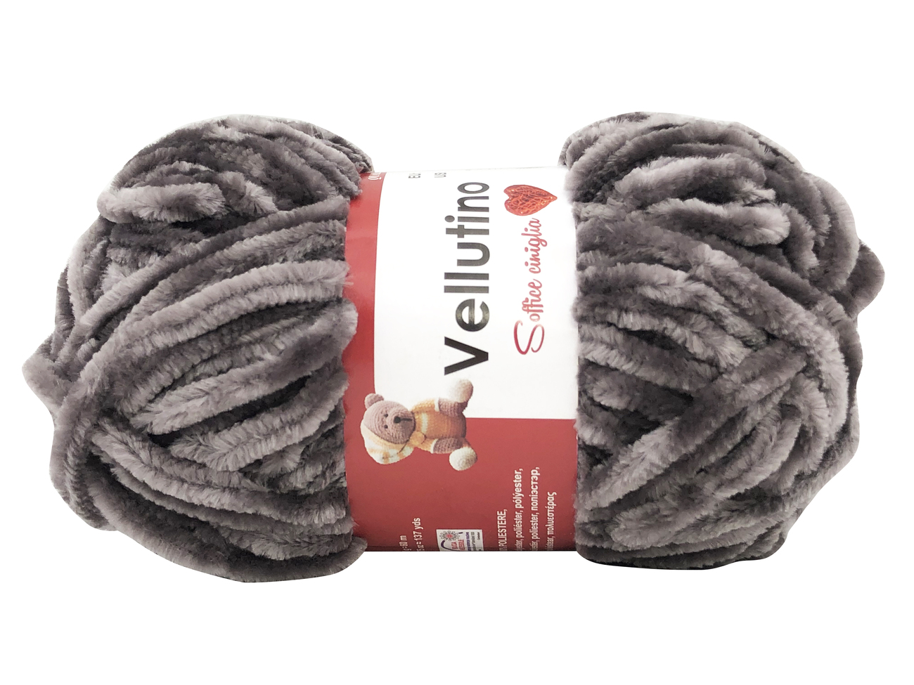 LANA CINIGLIA VELLUTINO 50 gr. -GRIGIO