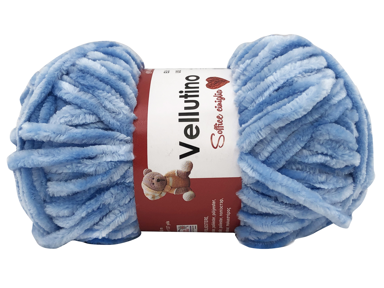 LANA CINIGLIA VELLUTINO 50 gr. -AZZURRO