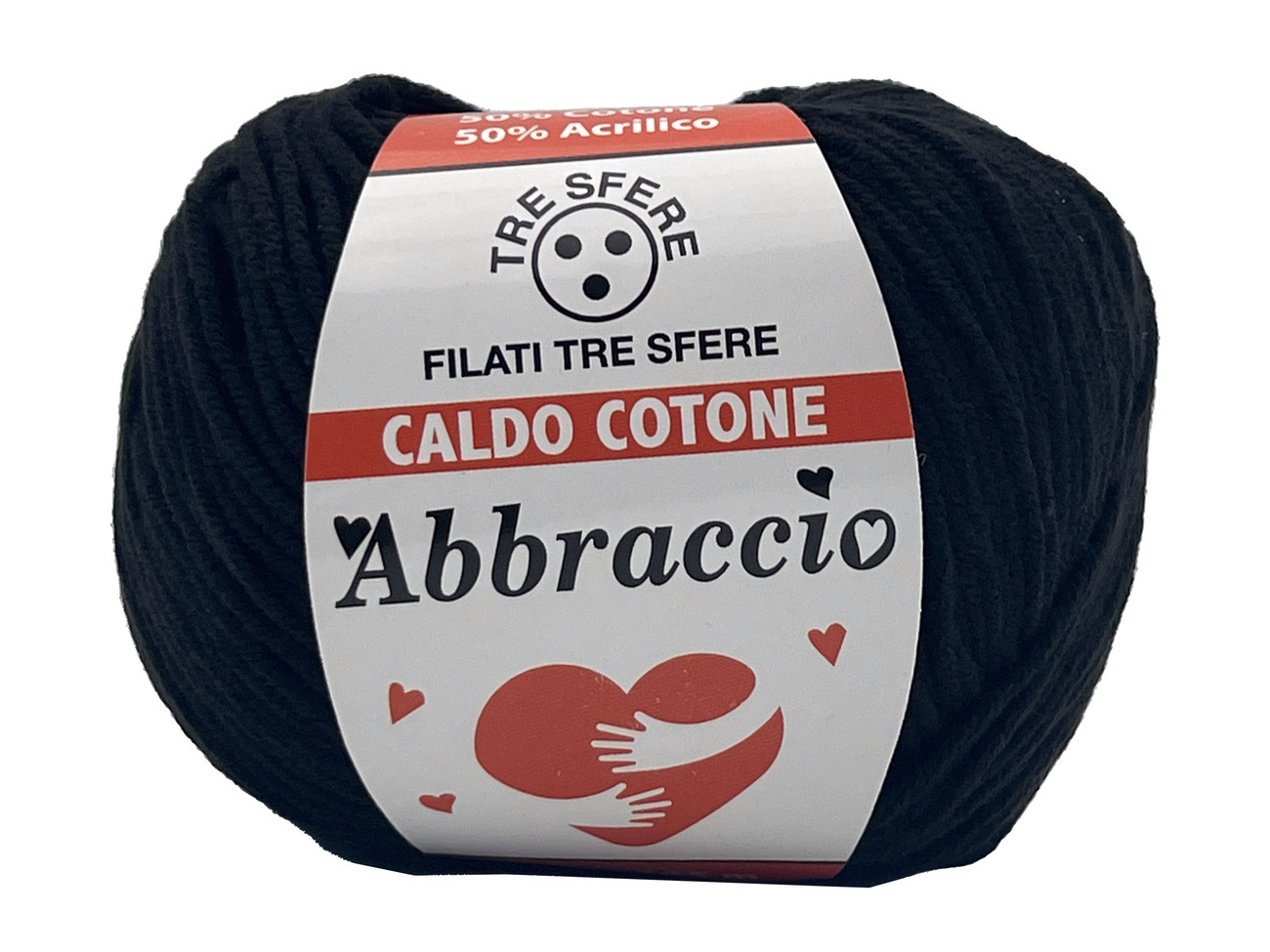 CALDO COTONE ABBRACCIO  50%cotone 50%acrilico  da 50 grammi -NERO