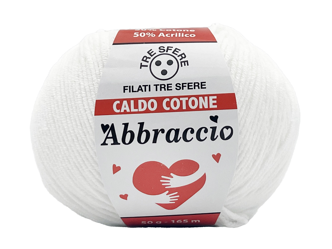 CALDO COTONE ABBRACCIO  50%cotone 50%acrilico  da 50 grammi - BIANCO