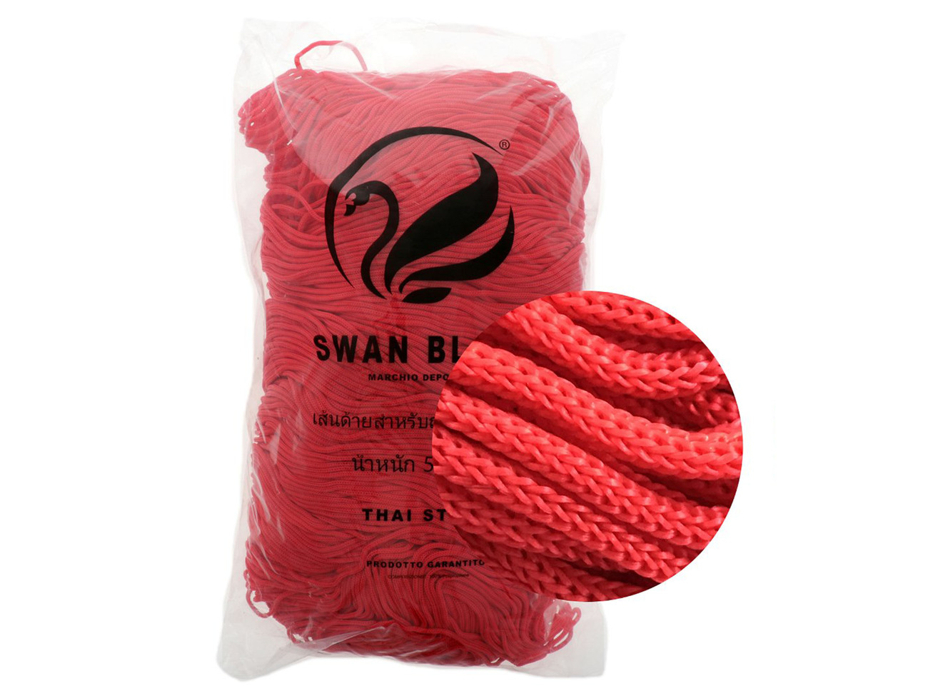 Merceria vendita FILATI PER BORSE E ACCESSORI CORDINO THAI SWAN BLACK 500  GR.ROSSO COL.046