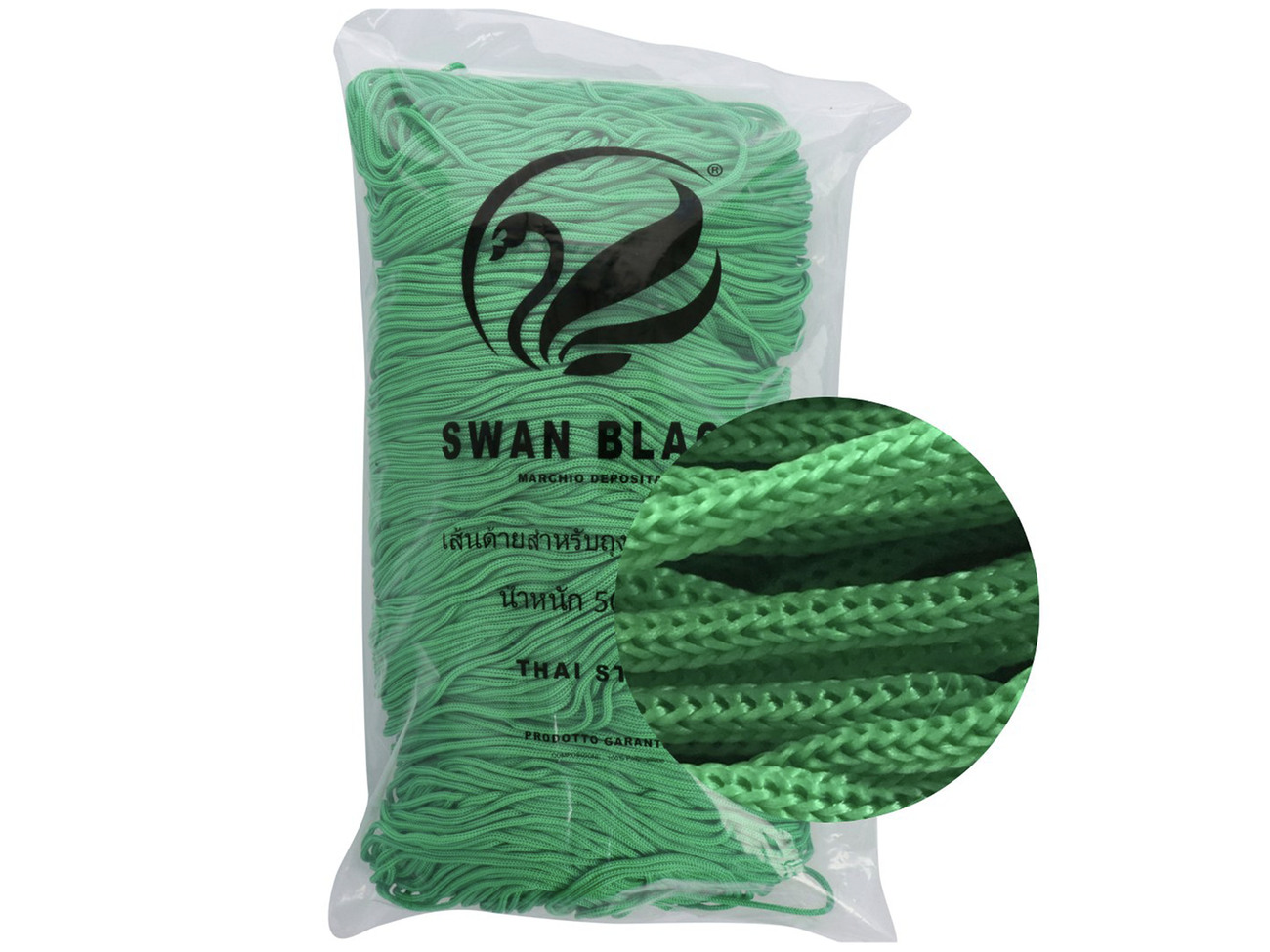 CORDINO THAI SWAN BLACK 500 gr. -VERDE BANDIERA col.078