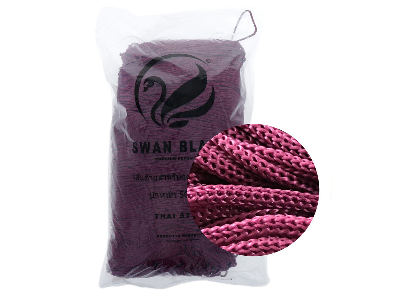 Merceria vendita FILATI PER BORSE E ACCESSORI CORDINO THAI SWAN BLACK 500  GR. MOSTO COL.032