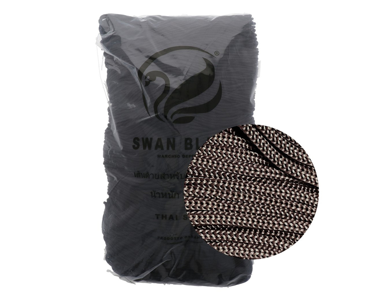 Merceria vendita FILATI PER BORSE E ACCESSORI CORDINO THAI SWAN BLACK 500  GR. MORO COL.091