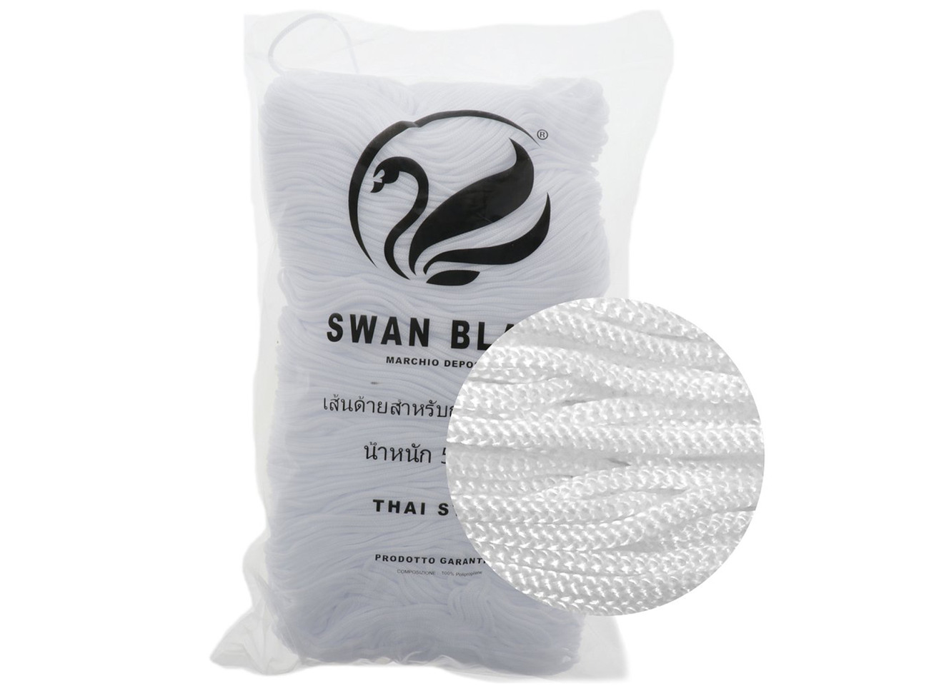 CORDINO THAI SWAN BLACK 500 gr. -BIANCO col.020