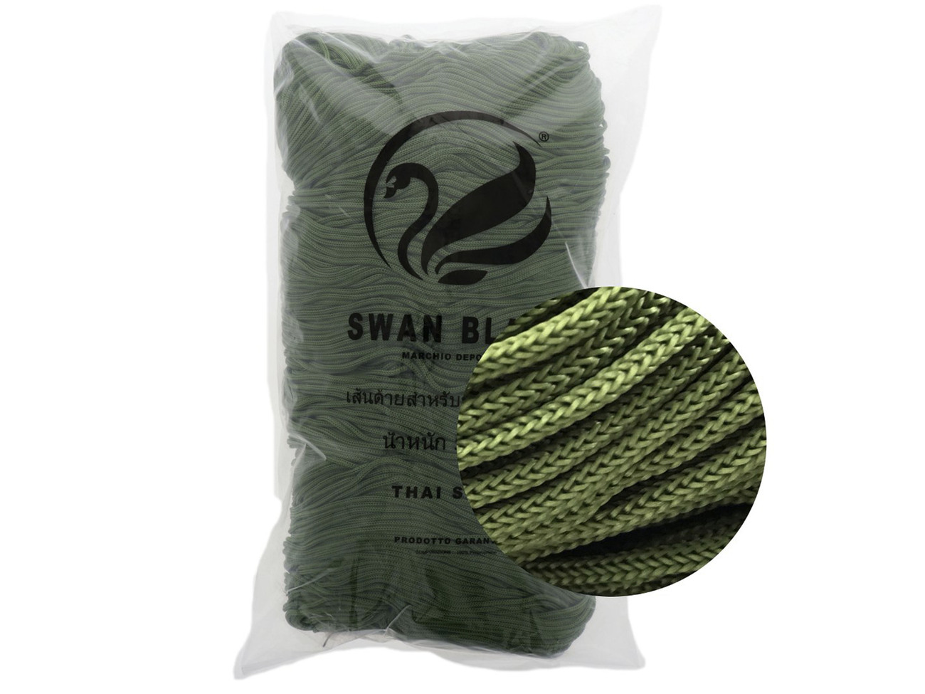 CORDINO THAI SWAN BLACK 500 gr. -VERDE col.041