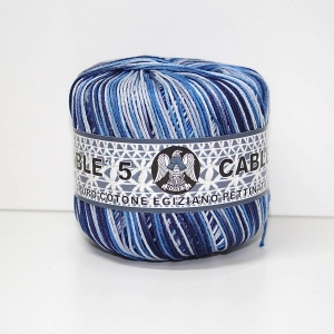 COTONE CABLE' N.5 50gr-STAMPATO BLU col.110