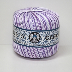 COTONE CABLE' N.5 50gr-STAMPATO LILLA col.116