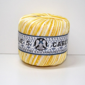 COTONE CABLE' N.5 50gr-STAMPATO GIALLO col. 104