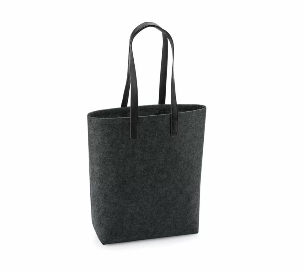 Merceria vendita FILATI PER BORSE E ACCESSORI BORSA IN FELTRO GRIGIO SCURO CON MANICI DA 70 CM EFFETTO PELLE Merlino 2 eMMe