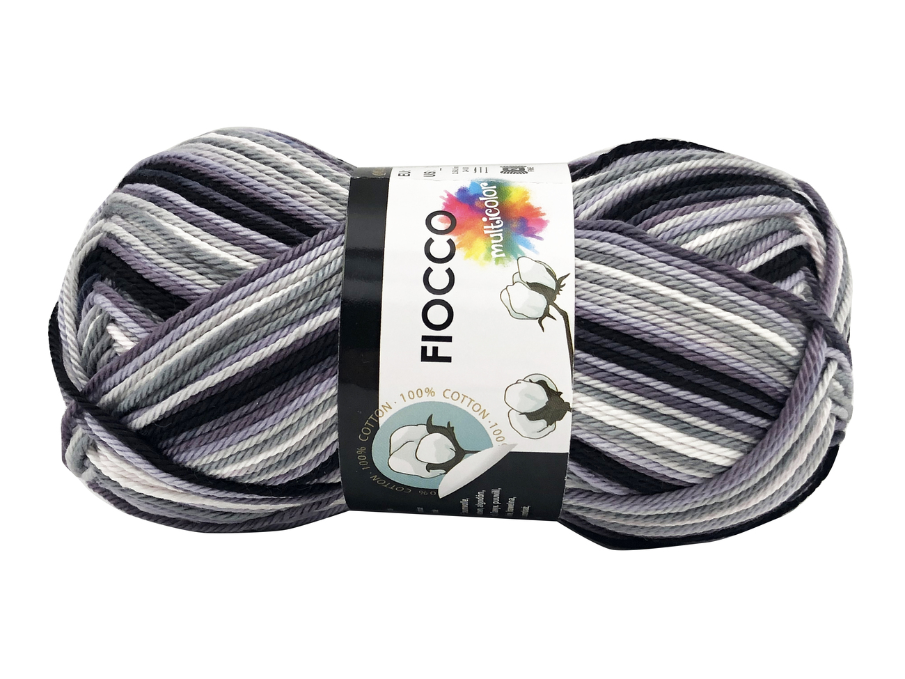 COTONE FIOCCO MULTICOLOR Grigio Nero col.9090