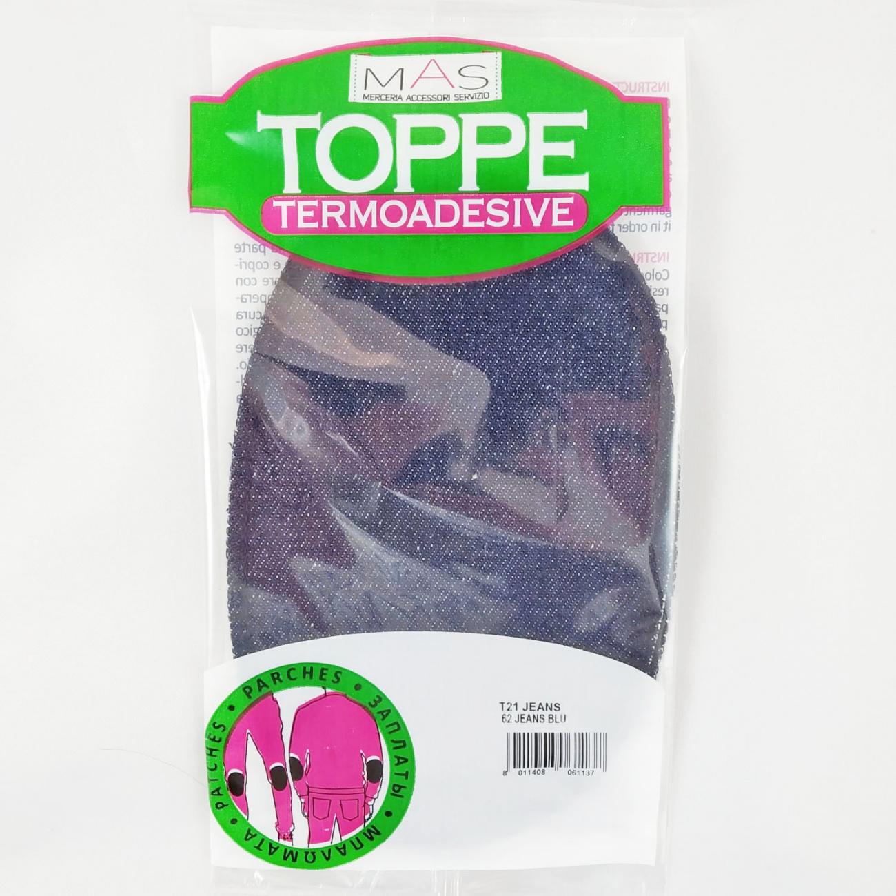 TOPPE TERMOADESIVE Jeans Blu