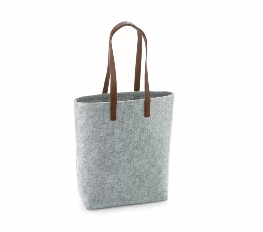 BORSA IN FELTRO  Grigio Chiaro con Manici da 70 cm effetto pelle