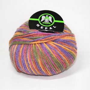 MISTO LANA NEPAL 75% lana  25% acrilico 100 gr. -SF. ARANCIO MULTI