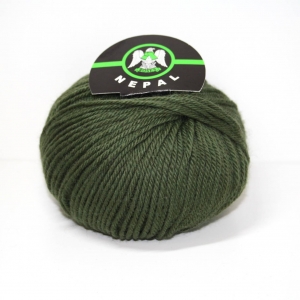 MISTO LANA NEPAL 75% lana  25% acrilico 100 gr. -VERDE MILITARE