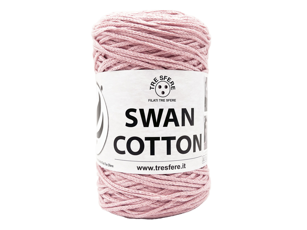 Merceria vendita FILATI PER BORSE E ACCESSORI CORDINO SWAN COTTON 250  GRAMMI ROSA BABY