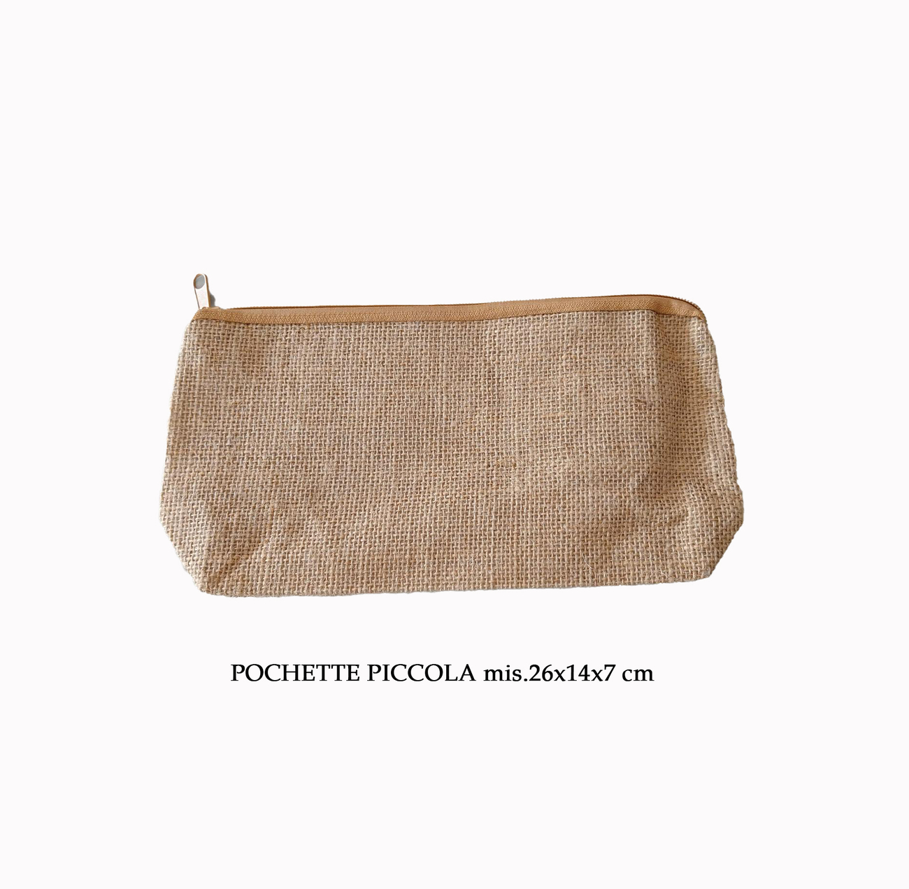 Pochette in juta con zip - Piccola -