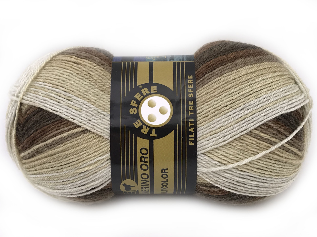 LANA MERINO ORO 100 gr. -MARRONE MIX col. 832