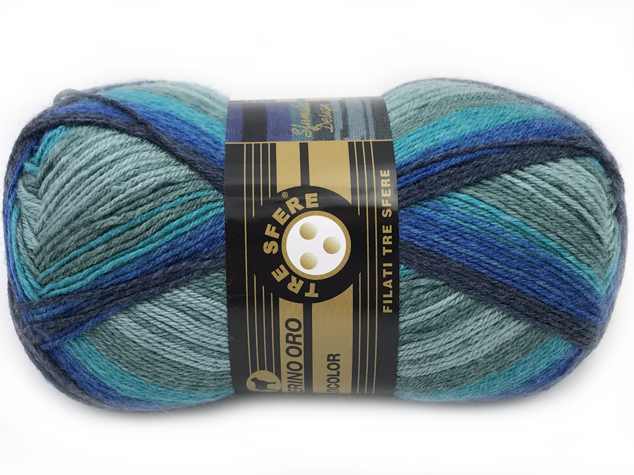 LANA MERINO ORO 100gr. - VERDE/BLU col.837