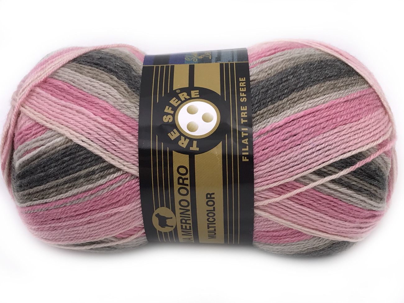 LANA MERINO ORO 100 gr. - ROSA/GRIGIO col. 838