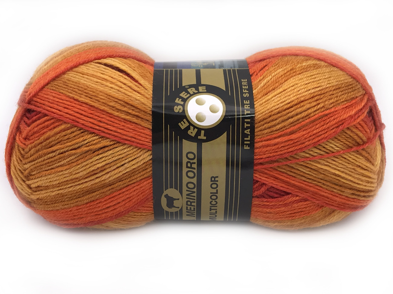 LANA MERINO ORO 100 gr. -ARANCIO MIX col. 835