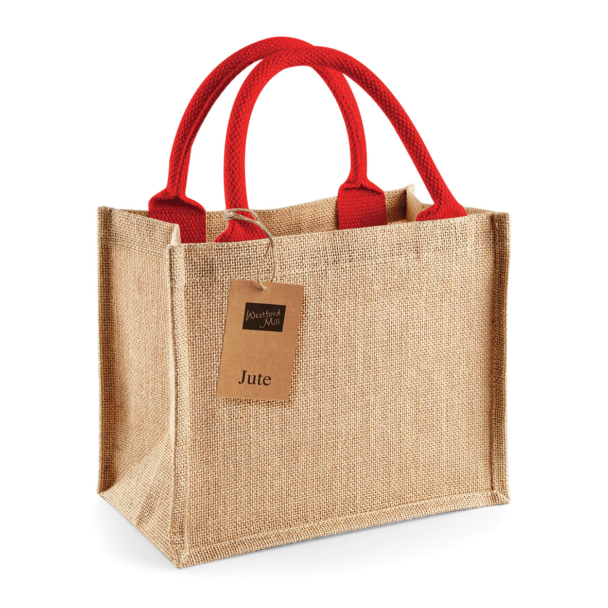 BORSA IN JUTA PICCOLA CON MANICI ARANCIO