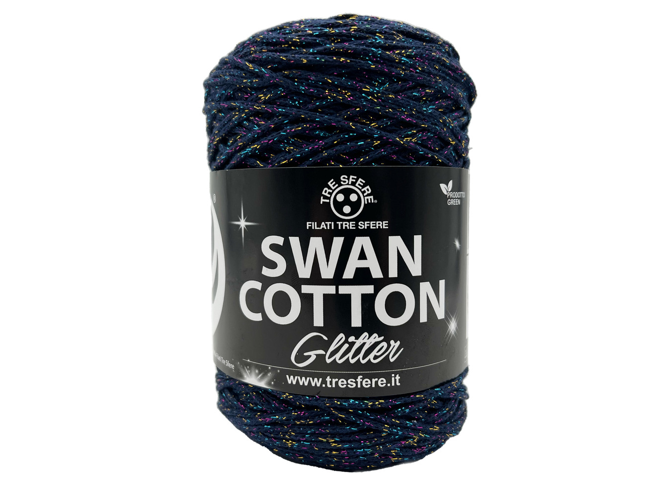 Merceria vendita FILATI PER BORSE E ACCESSORI CORDINO SWAN COTTON GLITTER  250 GRAMMI BLUMULTICOLOR