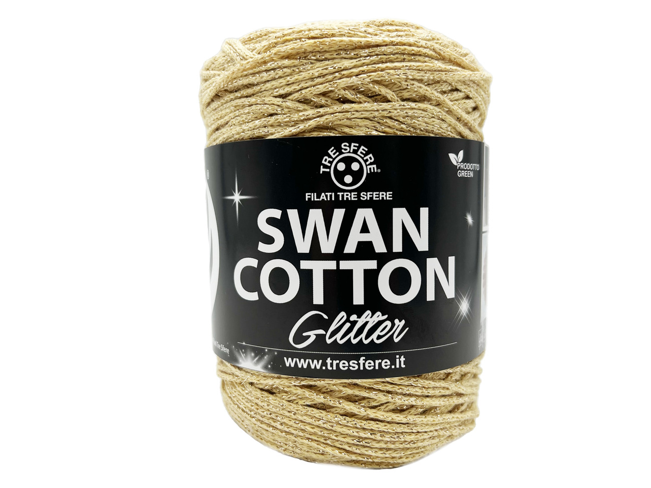 Merceria vendita FILATI PER BORSE E ACCESSORI CORDINO SWAN COTTON GLITTER  250 GRAMMI GIALLO CHIAROORO