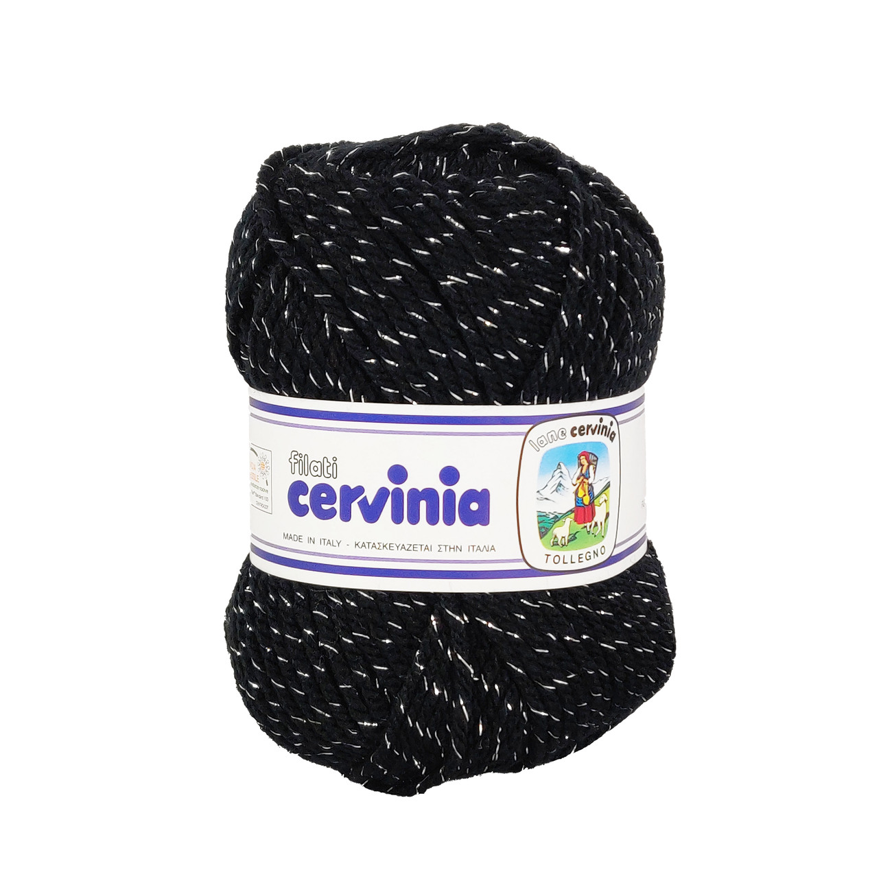 LANA ACRILICA CERVINIA LAME' 50 gr. -NERO/ARG